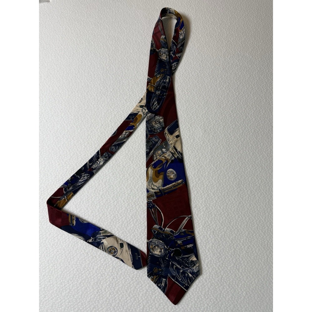 Vintage Bugle Boy USA‎ Motorcycle Print Necktie 100% Polyester